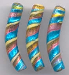 Aurora, Striped Ivory, Turquoise, Rubino Curved Tubes